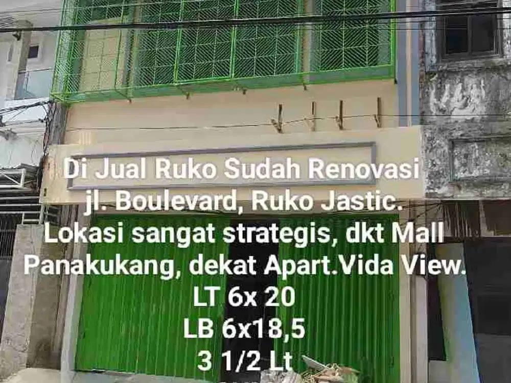 Di Jual Ruko Baru Renovasi, Ruko Jastic, Jl Boulevard, Makassar