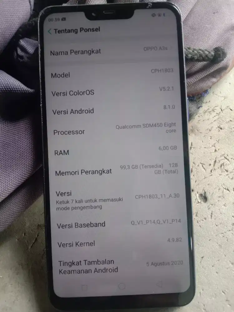 Jual cepat oppo a3s kond bagus.