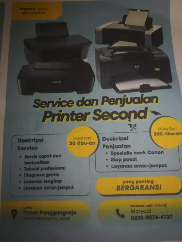 Repair dan service panggil utk masalah printer Anda