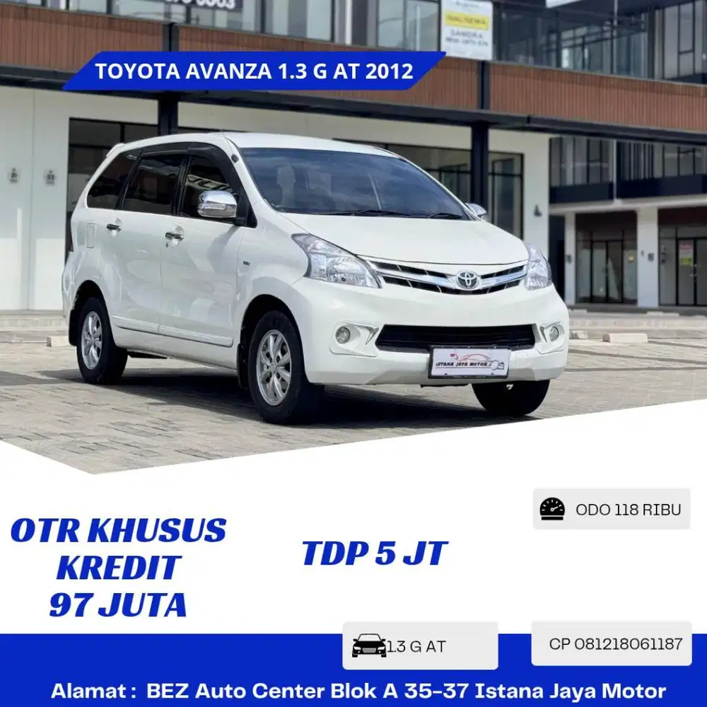 PAJAK PANJANG Toyota Avanza 1.3 G AT 2012 Putih
