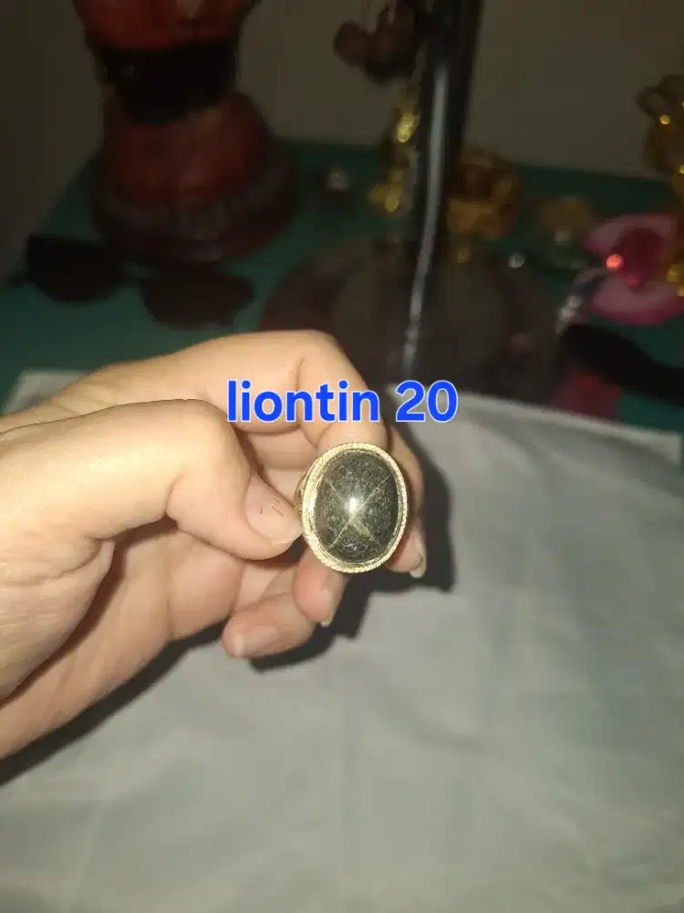 Batu cincin tapak jalak 
Hitam garis perak 
Liontin20 Ring perak alpac