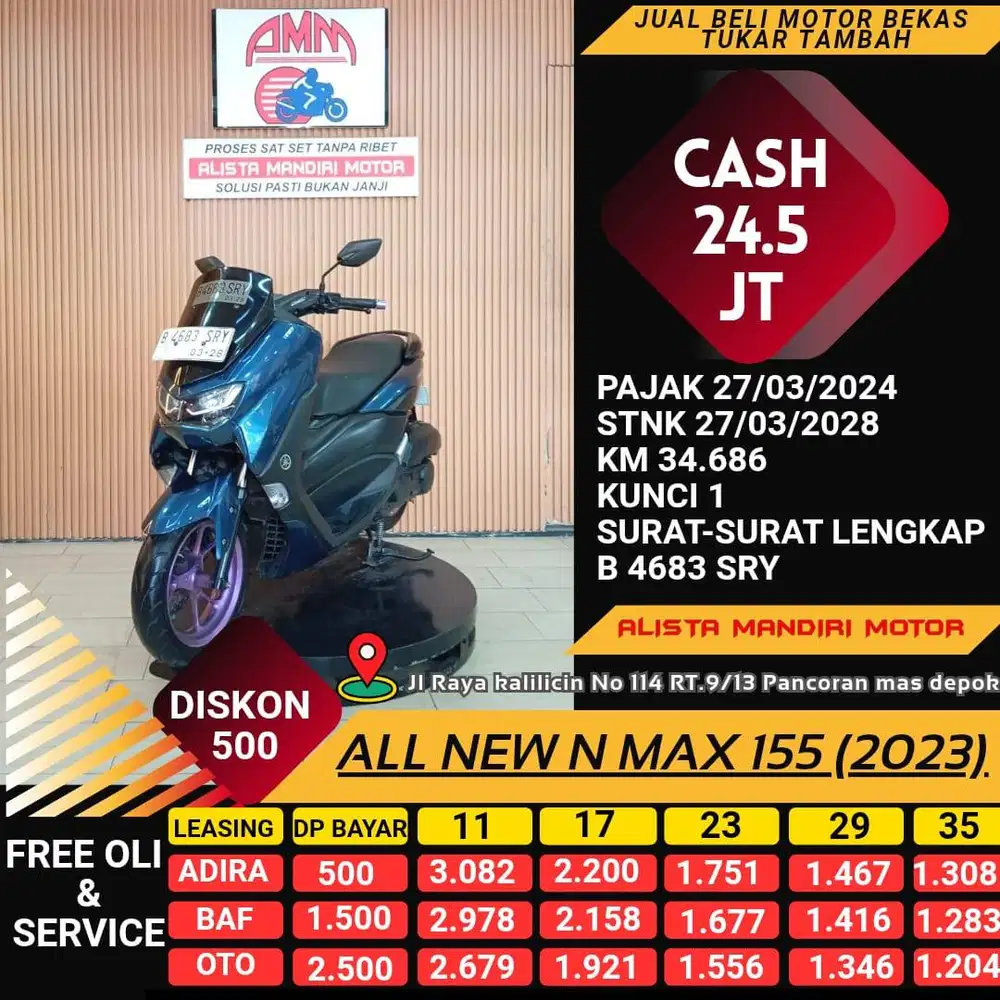 YAMAHA ALL NEW N MAX 155 TH 2023 PLAT JAKSEL BISA CASH / KREDIT/ TT