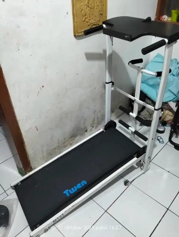 Alat olahraga lari fitnes gym treadmil manual twen