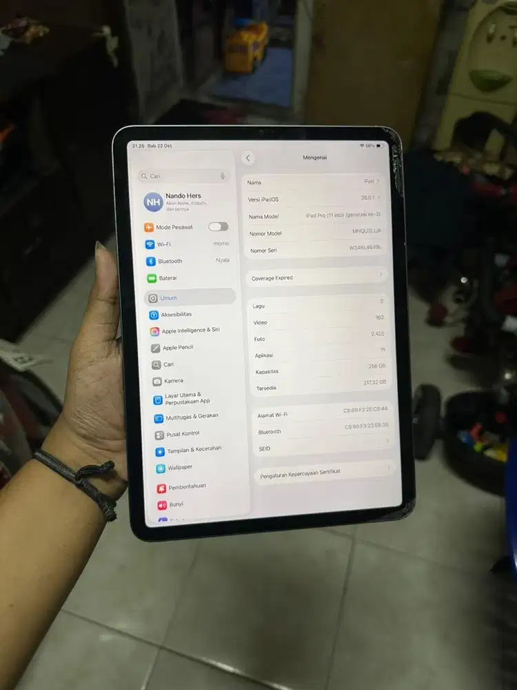 iPad Pro 11 incM1 gen 3 256gb b3yp4s