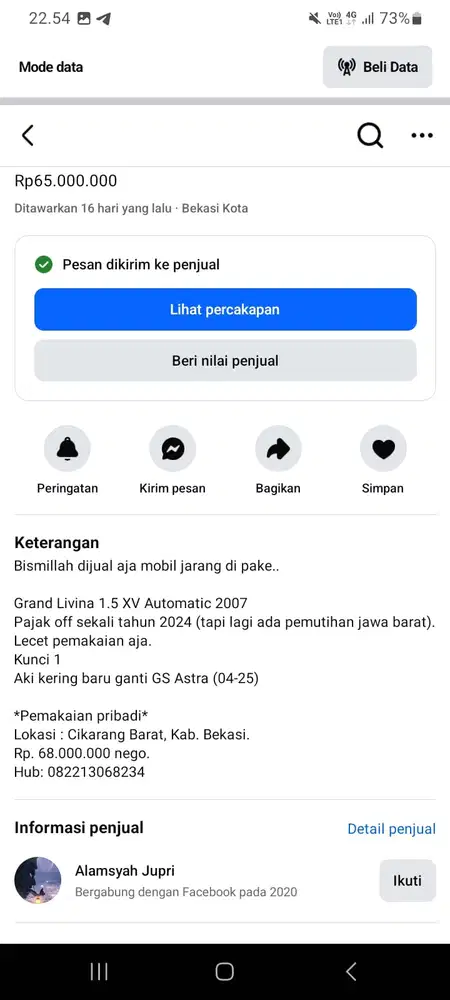 Nissan Grand livina 2006 Bensin