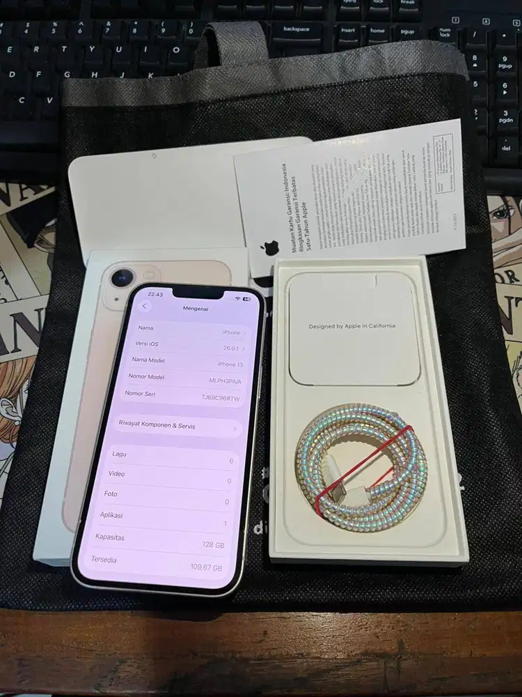 Iphone 13 128Gb Ibox Resmi Pink Fullset Like New