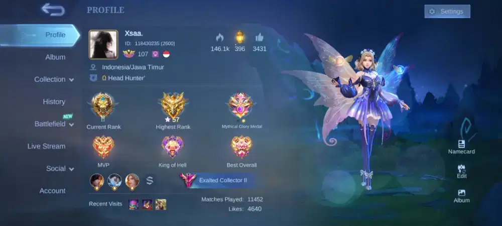 WTS ACCOUNT MLBB. LING CC, FRANCO LEGEND, DLL