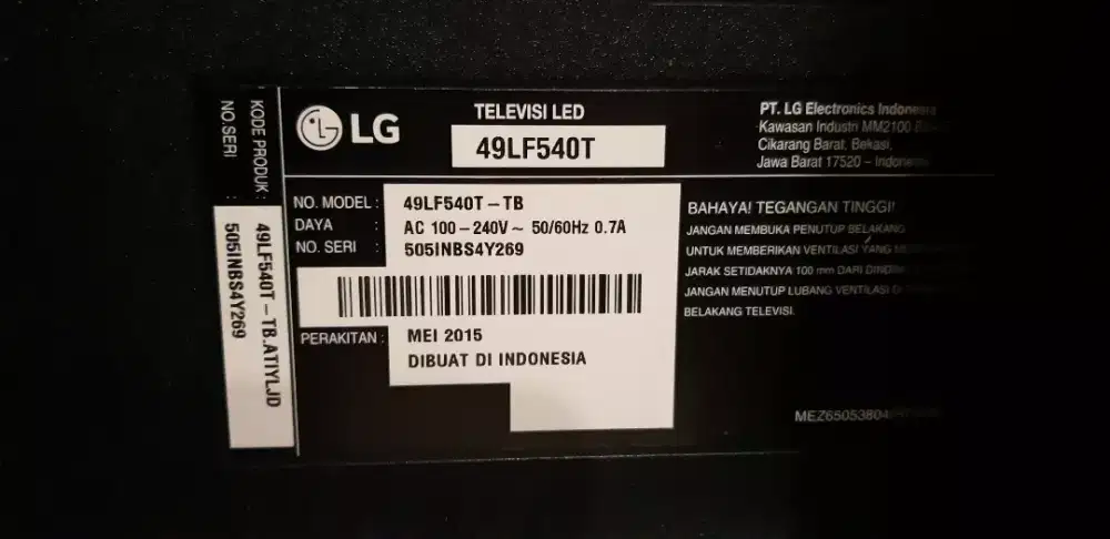 TV LED 49 inch 49LF540T th 2015