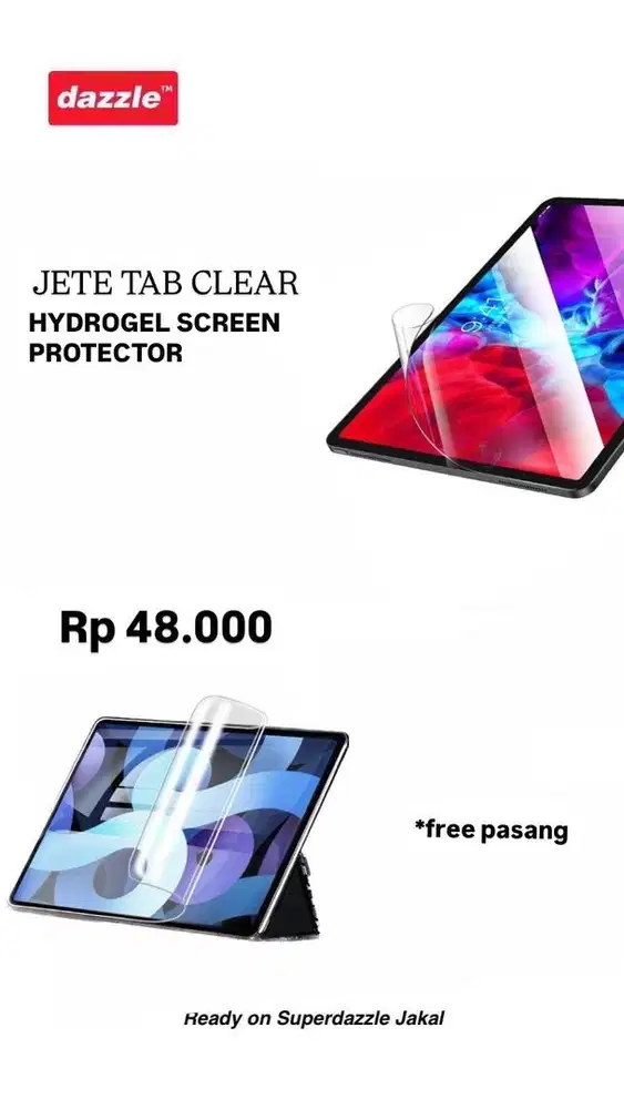 Hydrogel jete clear for tab