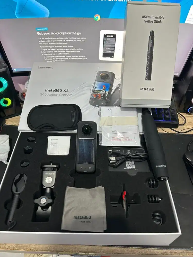 Kamera insta 360 X3 Motorcycle Kit Garansi Resmi Denka Masih Aktif