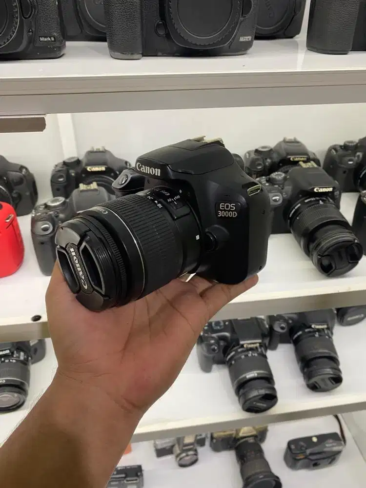Kamera wifi canon 3000D lensa 18-55 fullset box