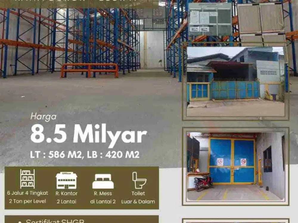 Di Jual Cepat Gudang Luas 586m² Lokasi Rawa Bokor Tangerang