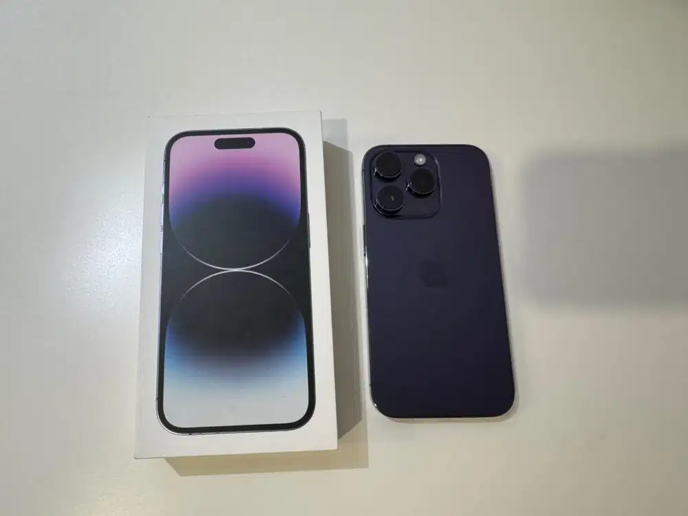DIJUAL IPHONE 14 PRO 128GB DEEP PURPLE, GARANSI IBOX