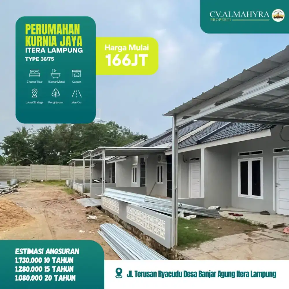Rumah Murah Tanpa DP Dekat Kampus Itera Lampung