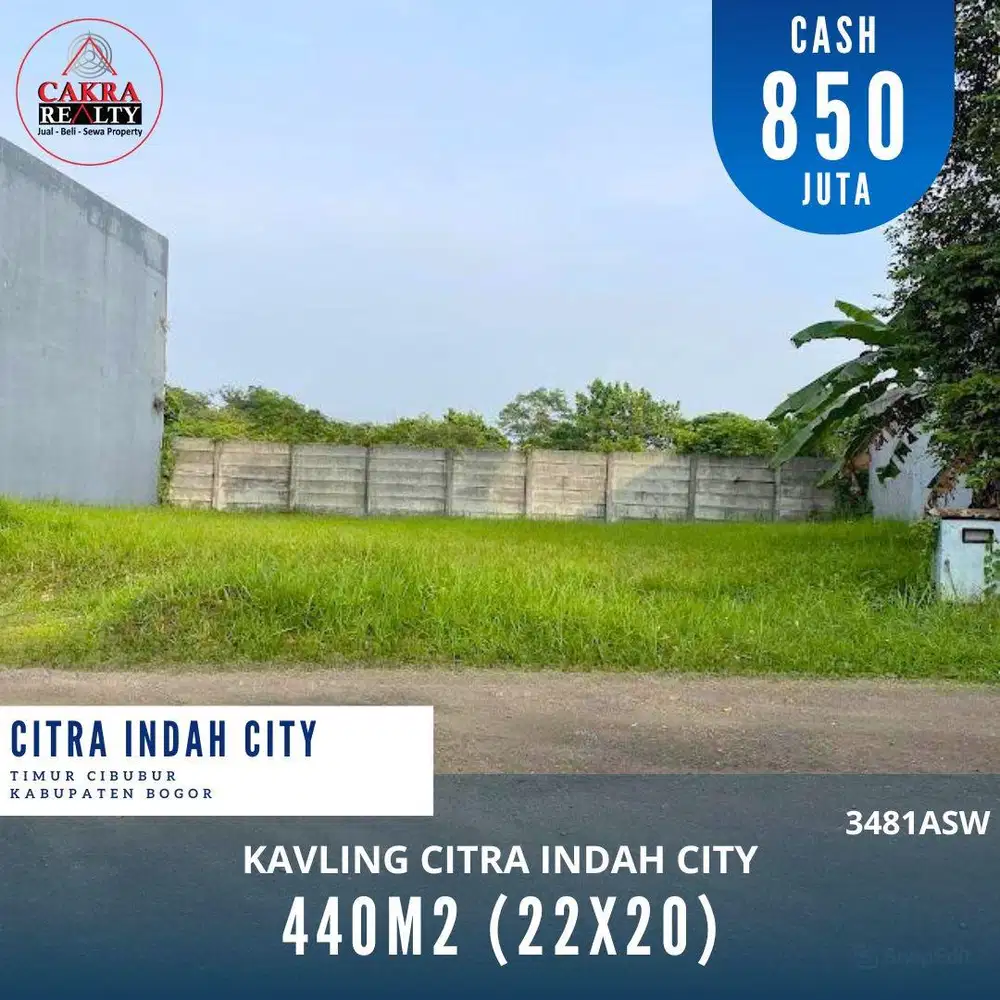 Kavling siap bangun lokasi premium di citra indah city