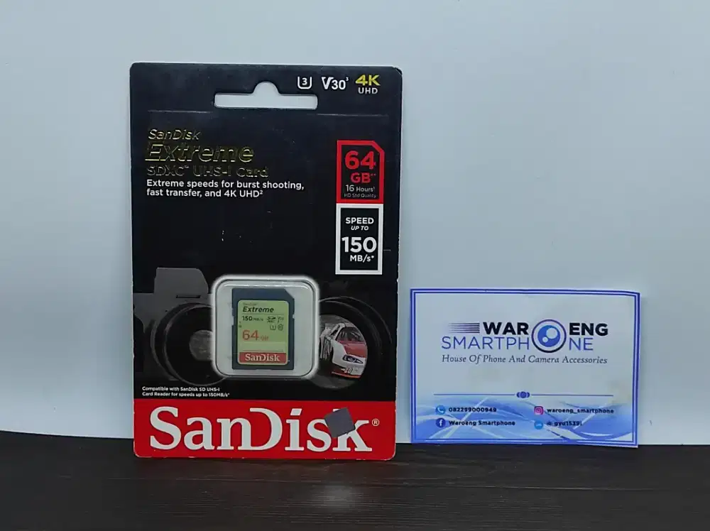 Memory Sandisk Class 10 Extreme 64gb Untuk Kamera DSLR Mirrorless