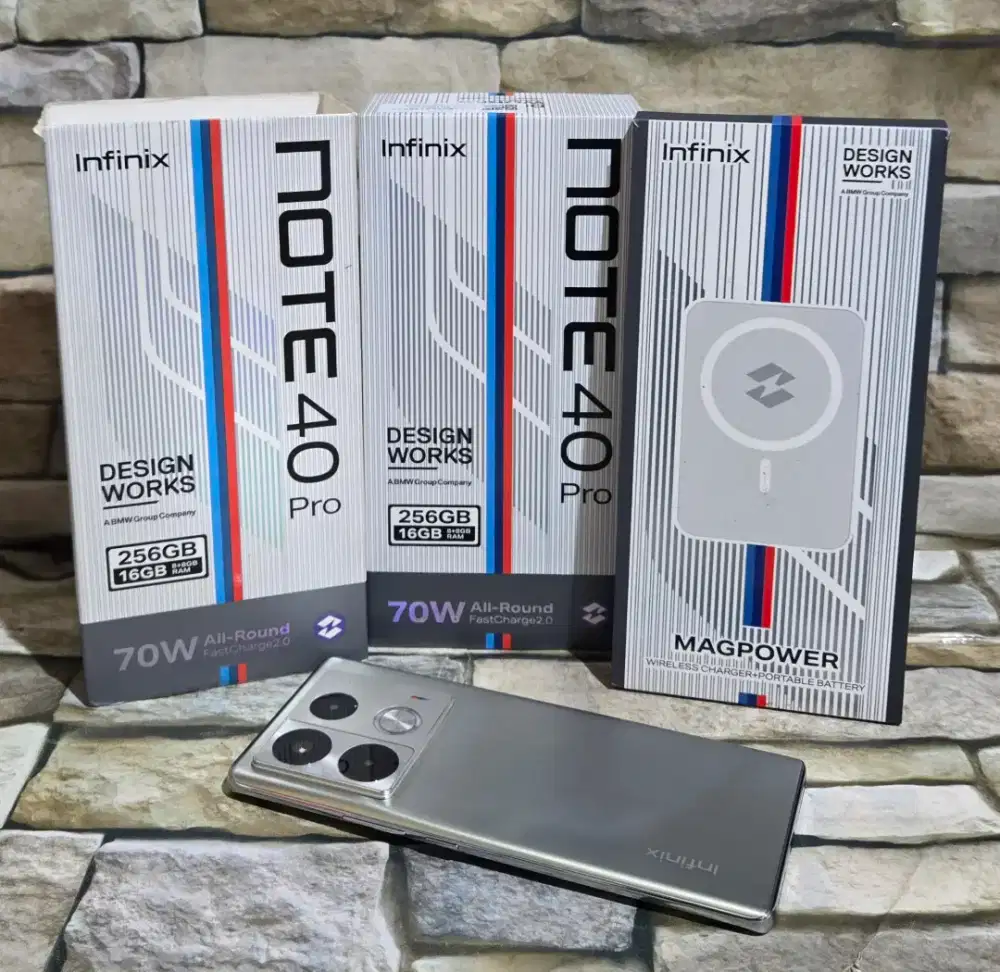 Infinix Note 40 Pro 8/256 4G Racing Grey Fullset Segel Normal Mulus