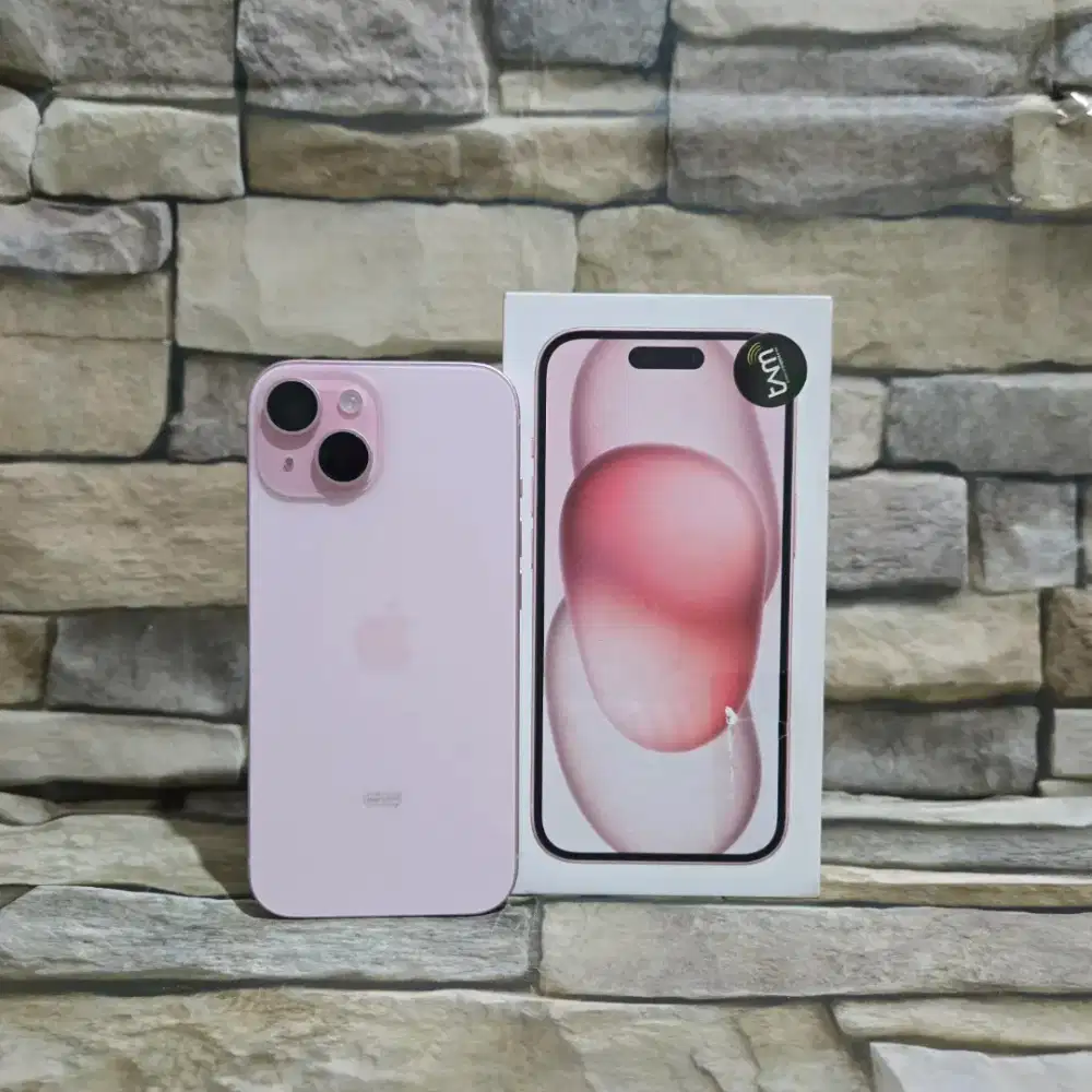 Iphone 15 128Gb Pink Ex Ibox BH 100% Fullset Segel Normal Mulus 98%