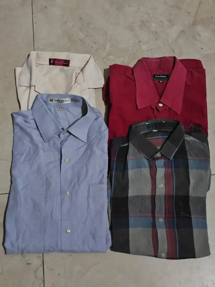 Kemeja baju atasan kerah pria katun kerja shirt kantor borongan