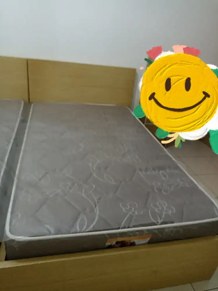 Jual 1 set ranjang (dipan+kasur) (120x200)