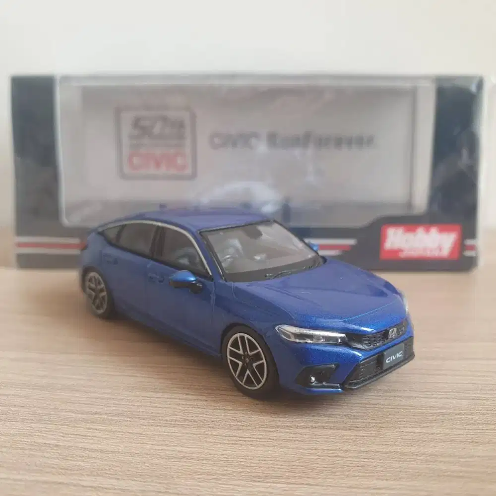 Hobby Japan Honda Civic FL1 LX 1/64 (Premium, Crystal, Blue, M, Biru)