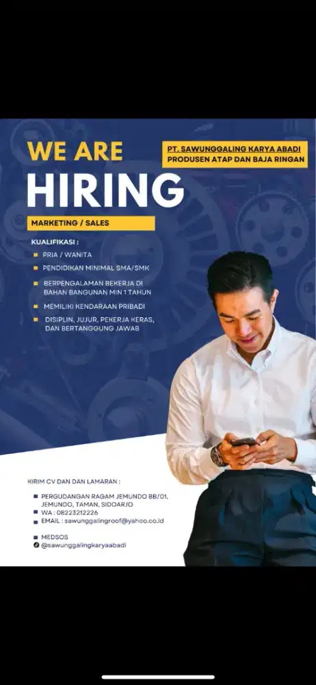 Lowongan sales bahan bangunan