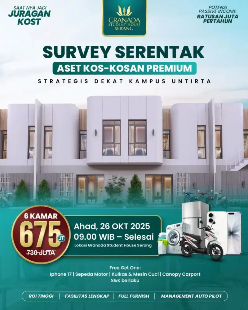 Jual Kost Putra Putri GSH Serang Banten