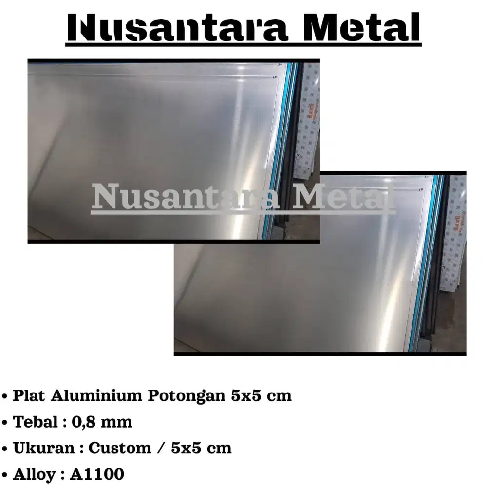 Plat Aluminium Potongan Per 5cm 5x5cm 0,8 mm A1100 Potongan Custom