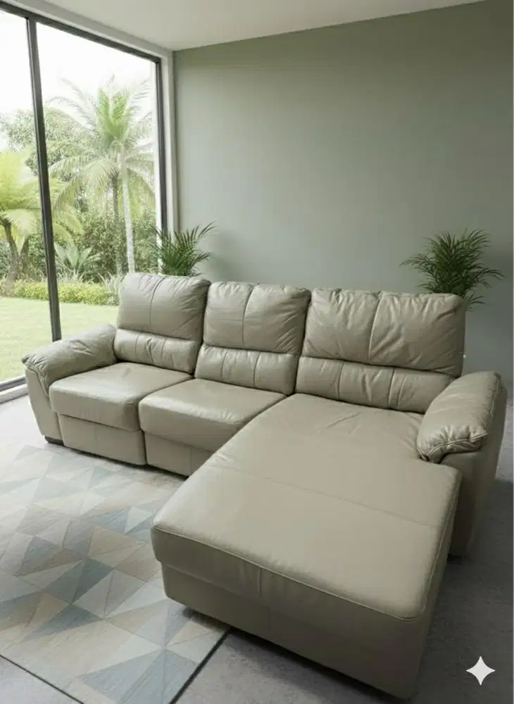 SOFA CELLINI L RECLINER ITALIAN LEATHER GENUINE ( KULIT ASLI )
