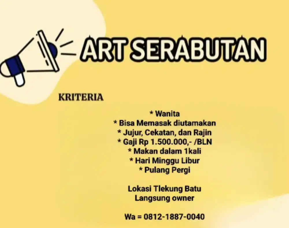 ART (Asisten Rumah Tangga PP)