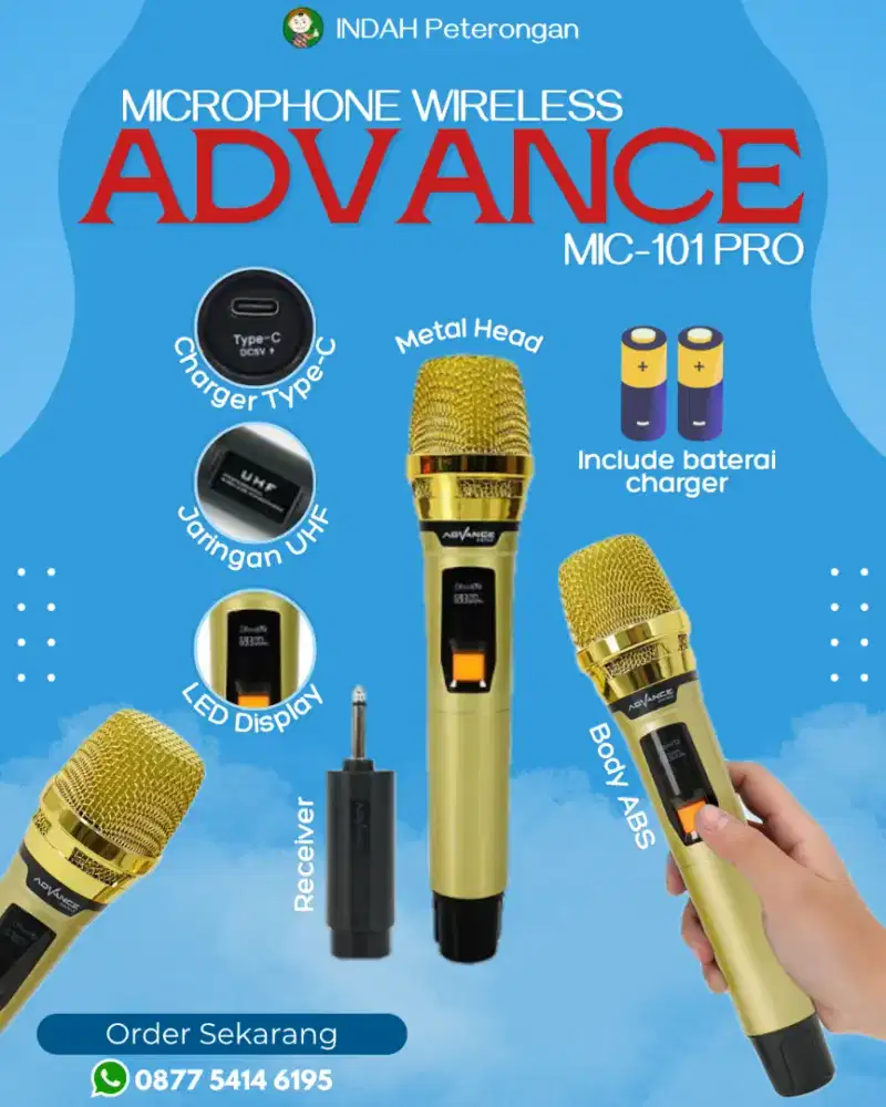 Microphone Wireless Advance MIC-101 PRO