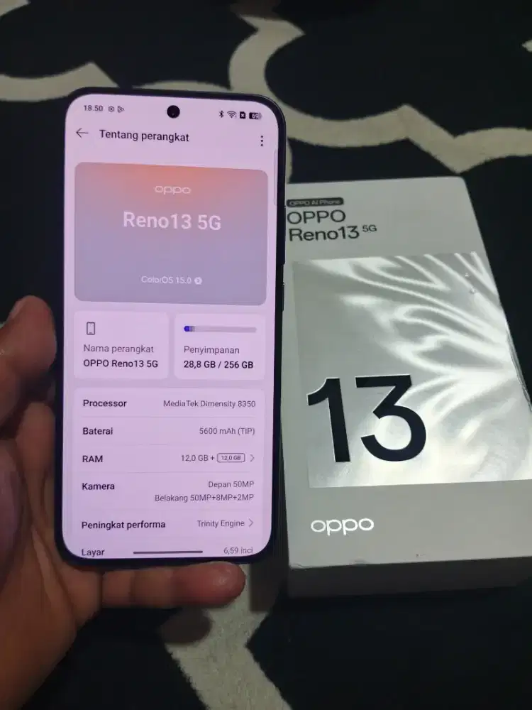 Oppo Reno 13 5G ram 12/256 garansi on