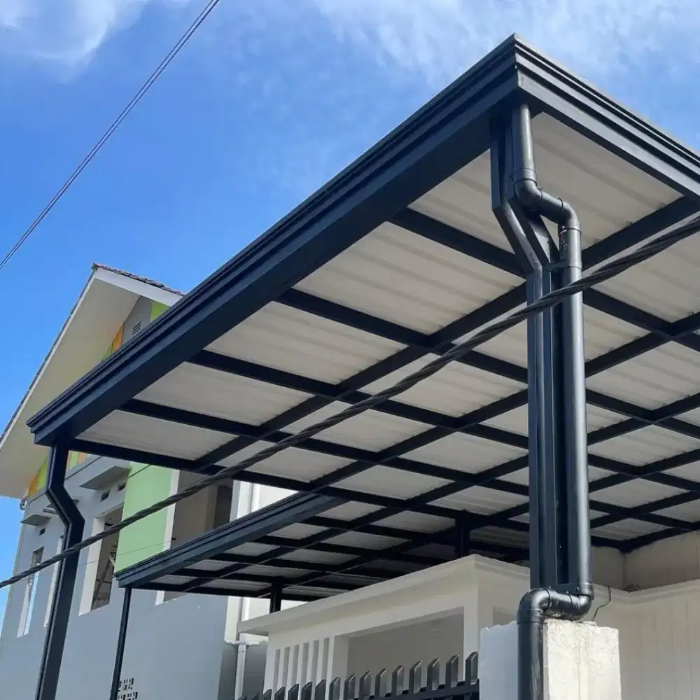 Kanopi atap alderon (tahan panas & lebih redam saat hujan)