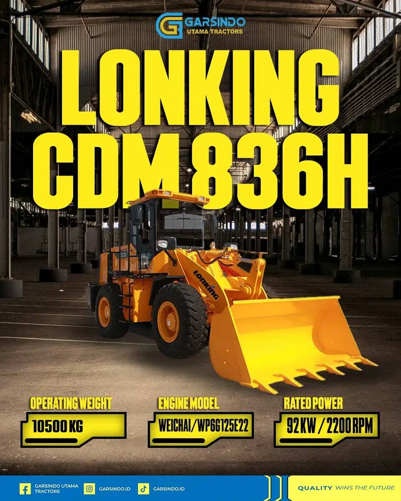 Jual Alat Berat Surabaya –Wheel Loader LONKING CDM 836N | Terbaik 2025