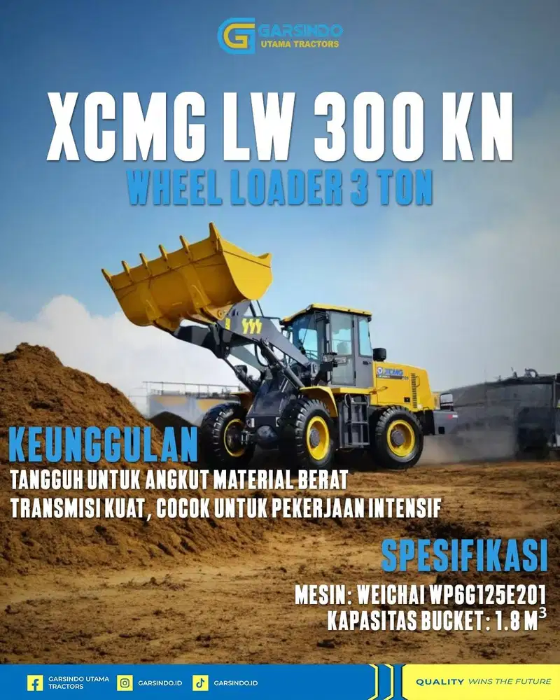 Jual Alat Berat Surabaya – Wheel Loader XCMG LW300KN | Terbaik 2025