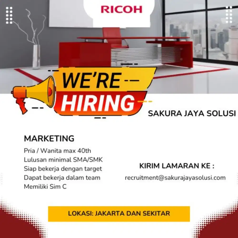 Lowongan Sales Representative Perlengkapan Kantor