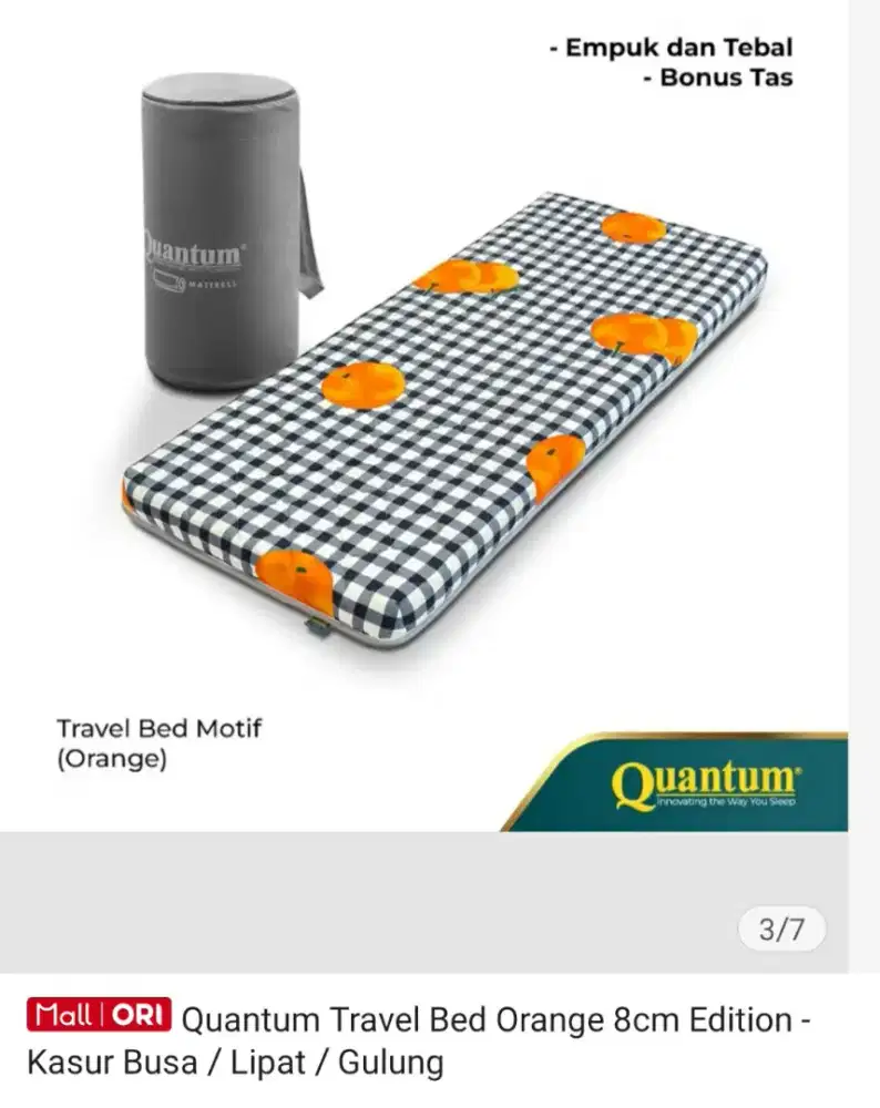 JUAL CEPATT ,Kasur Lipat,gulung,Busa 8Cm Tebal Quantum.