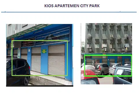 Disewakan 7 kios di apartement city park tower A