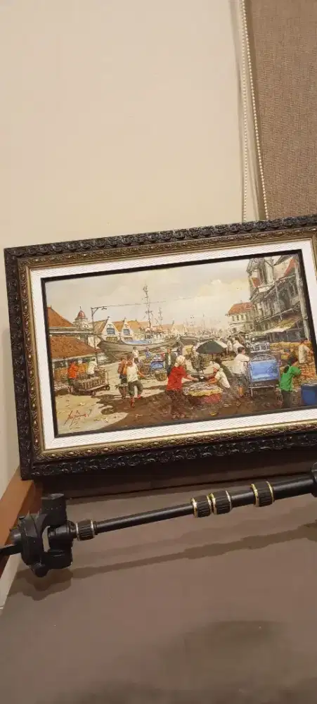 Lukisan tema pasar pelabuhan