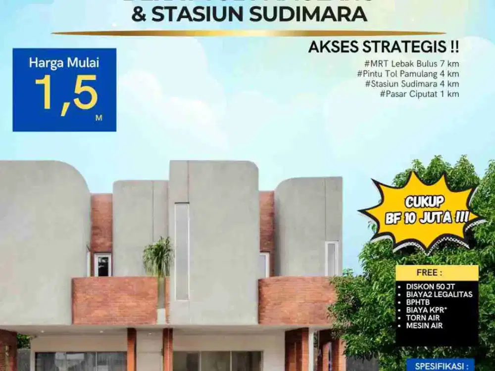 Rumah Cluster Dijual Pamulang Strategis KPR nego