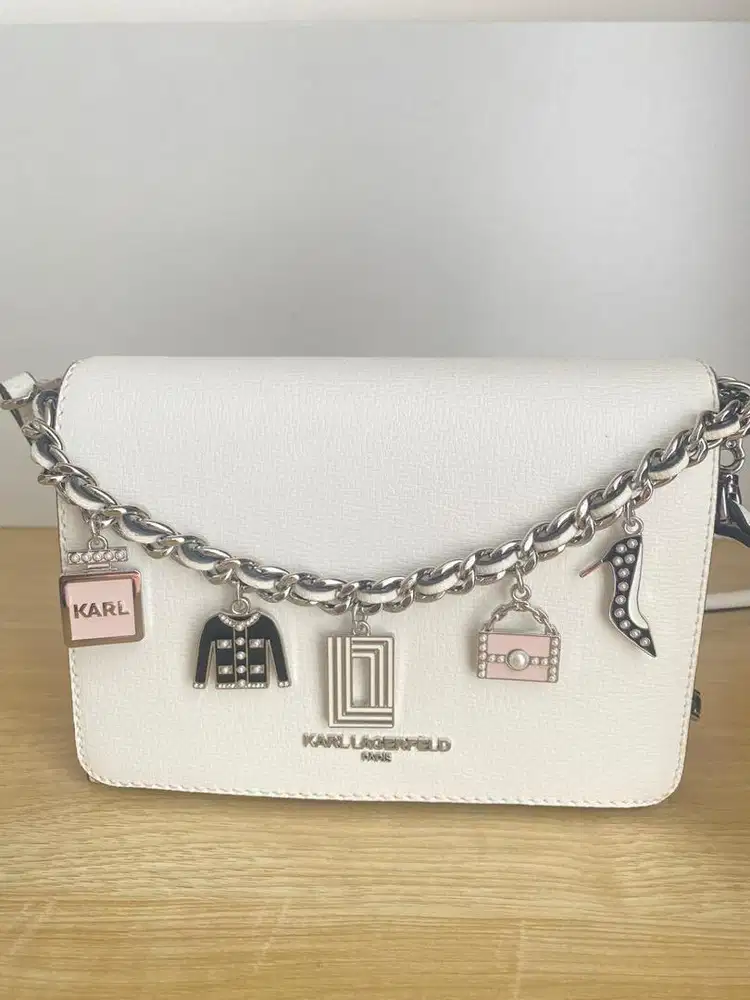 Dijual sling bag Karl Lagerfield (white)