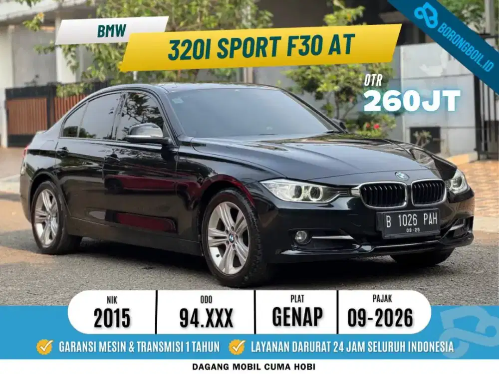 BMW 320i Sport F30 AT 2015 Hitam Metalik -Dp 5 jt