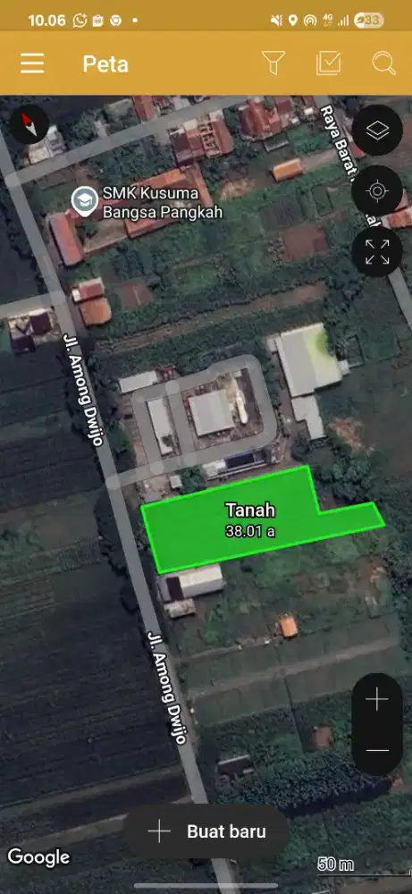 Tanah Sawah 3.849 m² Strategis Dekat Jalan Raya Slawi–Pangkah, Tegal