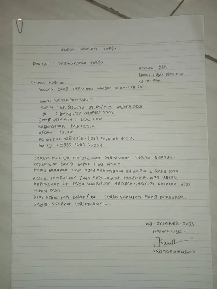 Info loker nya ibu bapak