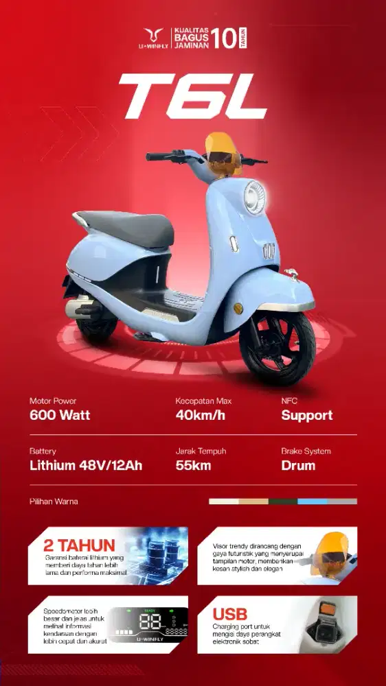 SEPEDA LISTRIK UWINFLY T65L