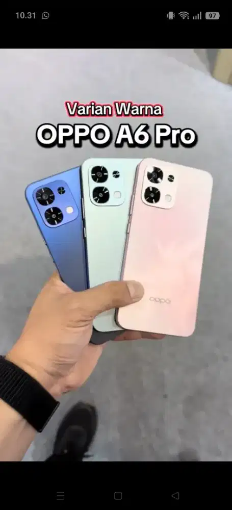 OPPO A6 PRO varian Warna titanium , stelar blue , coral pink