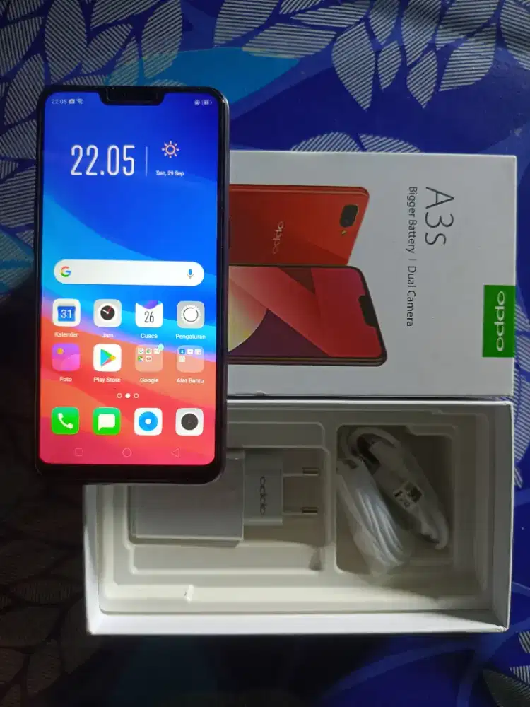 Jual hp baru pas 550 rb Oppo A3s ram 6/128 Layar 6,2 inch fulset