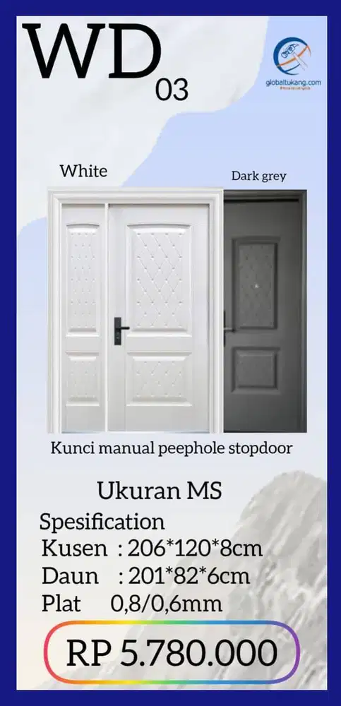 Jual Pintu modern baja untuk rumah kota Padang