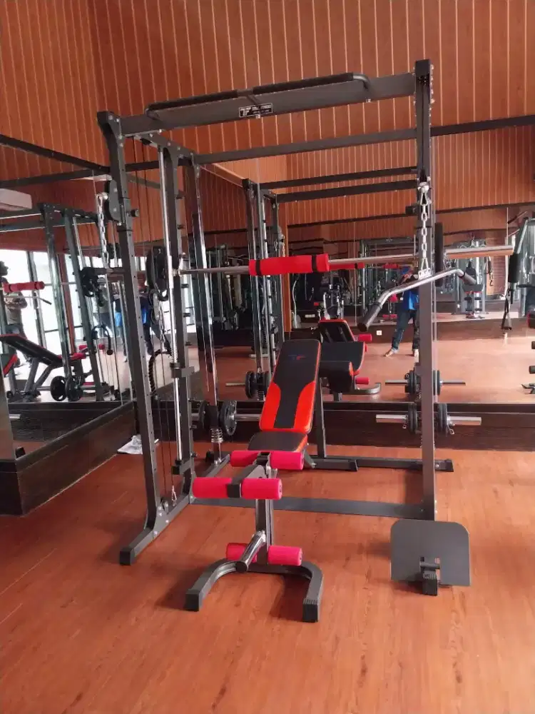 FREE PLAT BEBAN 40 KG SMITH MACHINE POWER RACK TL 022 ALAT FITNESS