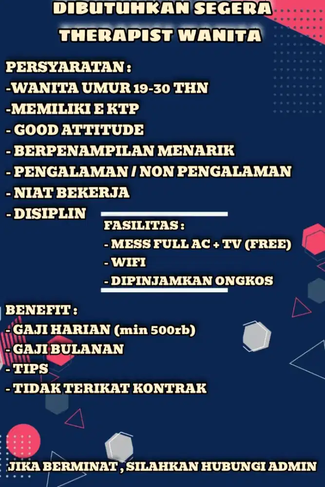 DIBUTUHKAN THERAPIST WANITA